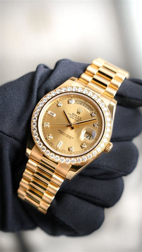 second hand gold rolex day date|gold Rolex Day-Date price.